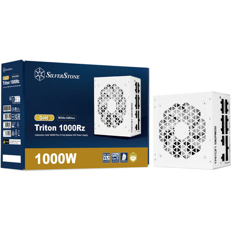 Silverstone triton 1000rz modulær 1000 watt strømforsyning (hvid, 1x 12v-2x6, 4x pcie)