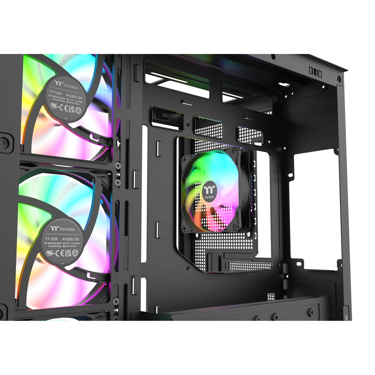 Thermaltake view 380 ws argb midi tårnhus (sort træfarve | 2x USB-A | 1x USB-C | RGB | hærdet glas)