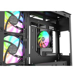 Thermaltake view 380 ws argb midi tårnhus (sort træfarve | 2x USB-A | 1x USB-C | RGB | hærdet glas)
