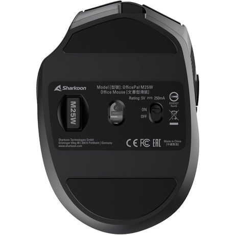 Sharkoon officepal m25w mus (sort, 400 - 4000 dpi, rgb, 2,4 ghz usb)