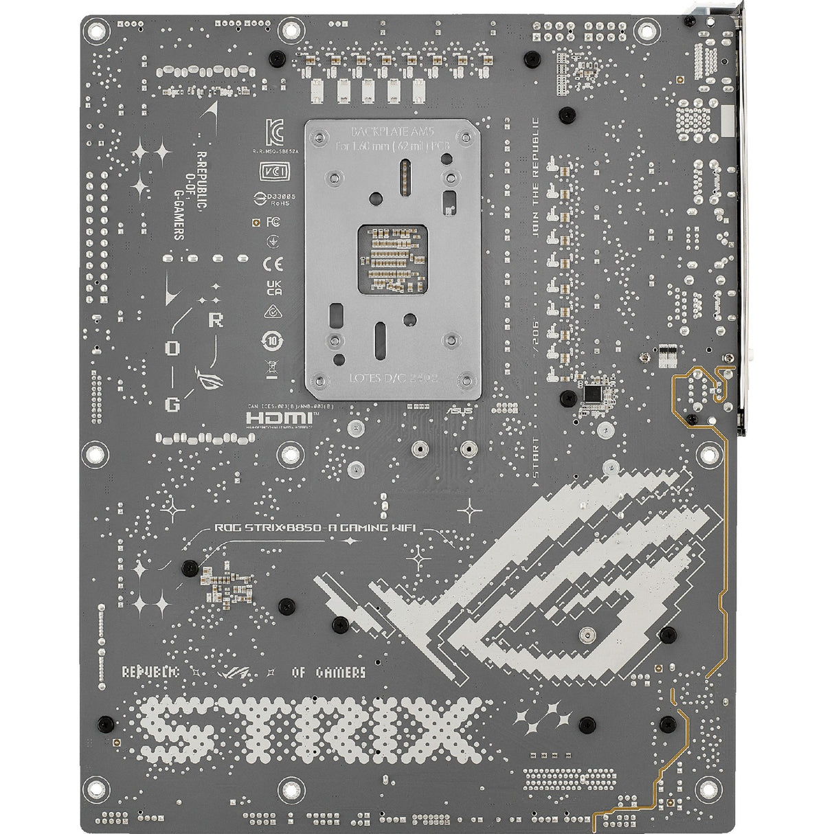 Asus ROG Strix B850-A Gaming Wi-Fi Socket AM5 bundkort (hvid, 2,5 GB-LAN, Wi-Fi 7, BT, lyd, ATX)