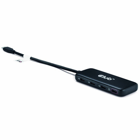 Club 3D USB-C 4-ports 10G datahub med PD3.0 USB-hub (sort)