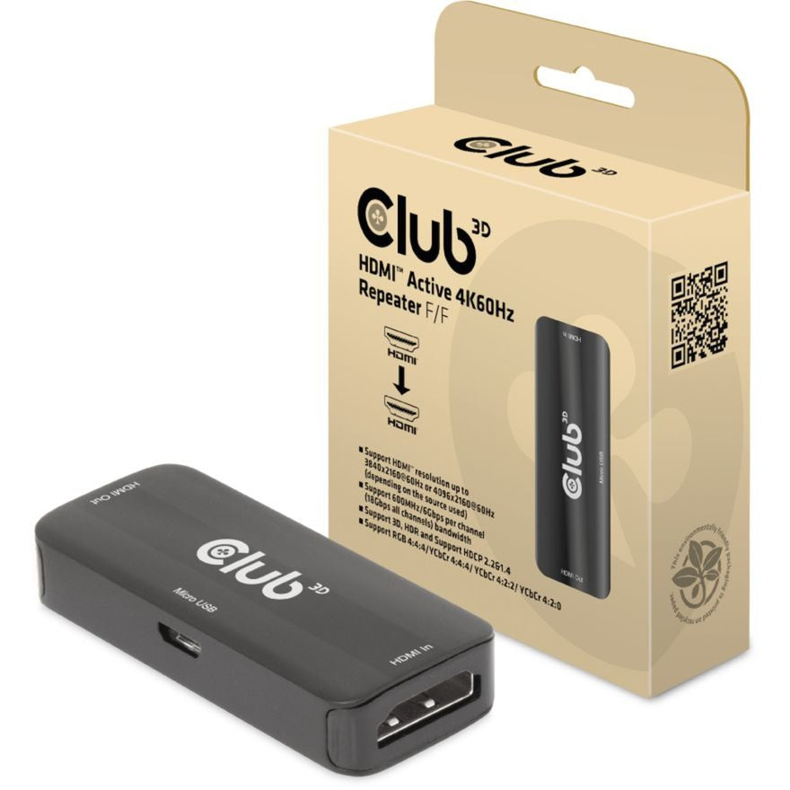 Club 3D HDMI Active 4K60Hz Repeater F F (sort)