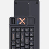 Iqunix magi65 pro shadow sort rgb mekanisk gaming-tastatur (sort, us-layout (qwerty), iqunix guldrød, 65%, rgb-lysdioder, hot-swappable, pbt, 2.4ghz | bluetooth 5.1 | usb-c)