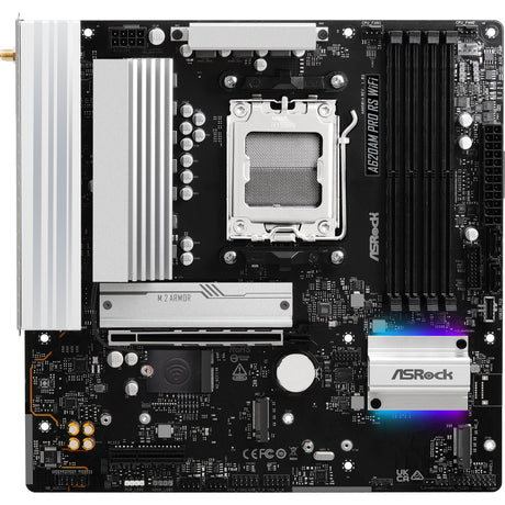 Asrock A620AM Pro RS WiFi Socket AM5 bundkort (RAID, 2,5 GB-LAN, WLAN, BT, Lyd, µATX)