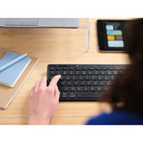 Trust Lyra kompakt trådløst tastatur (sort, amerikansk layout (QWERTY), saksekontakter, 65 %, 2,4 GHz USB, Bluetooth)