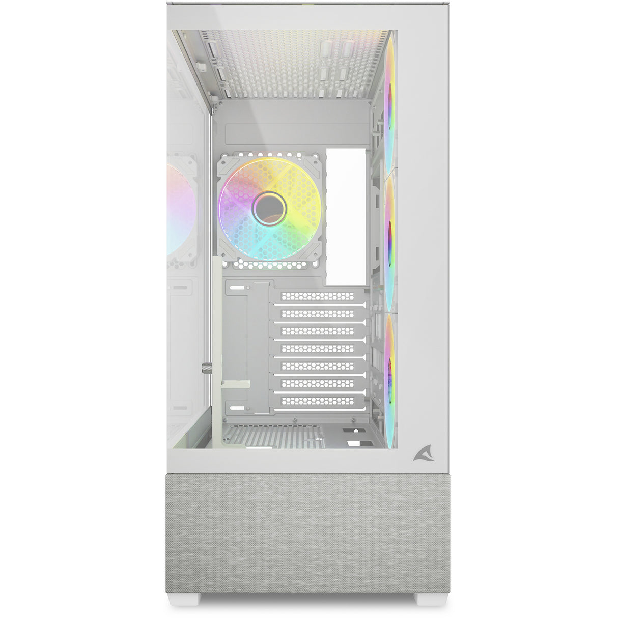 Sharkoon ak7 argb midi tårnhus (hvid | 2x USB-A | 1x USB-C | RGB | hærdet glas)
