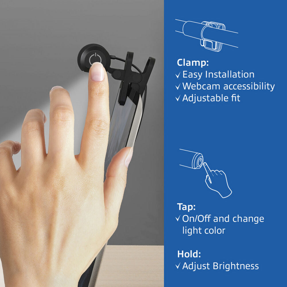 Act Connectivity Dæmpbar Clip-On Laptop LED Light Bar LED Bar (sort, USB-drevet, 3000k-6500k)