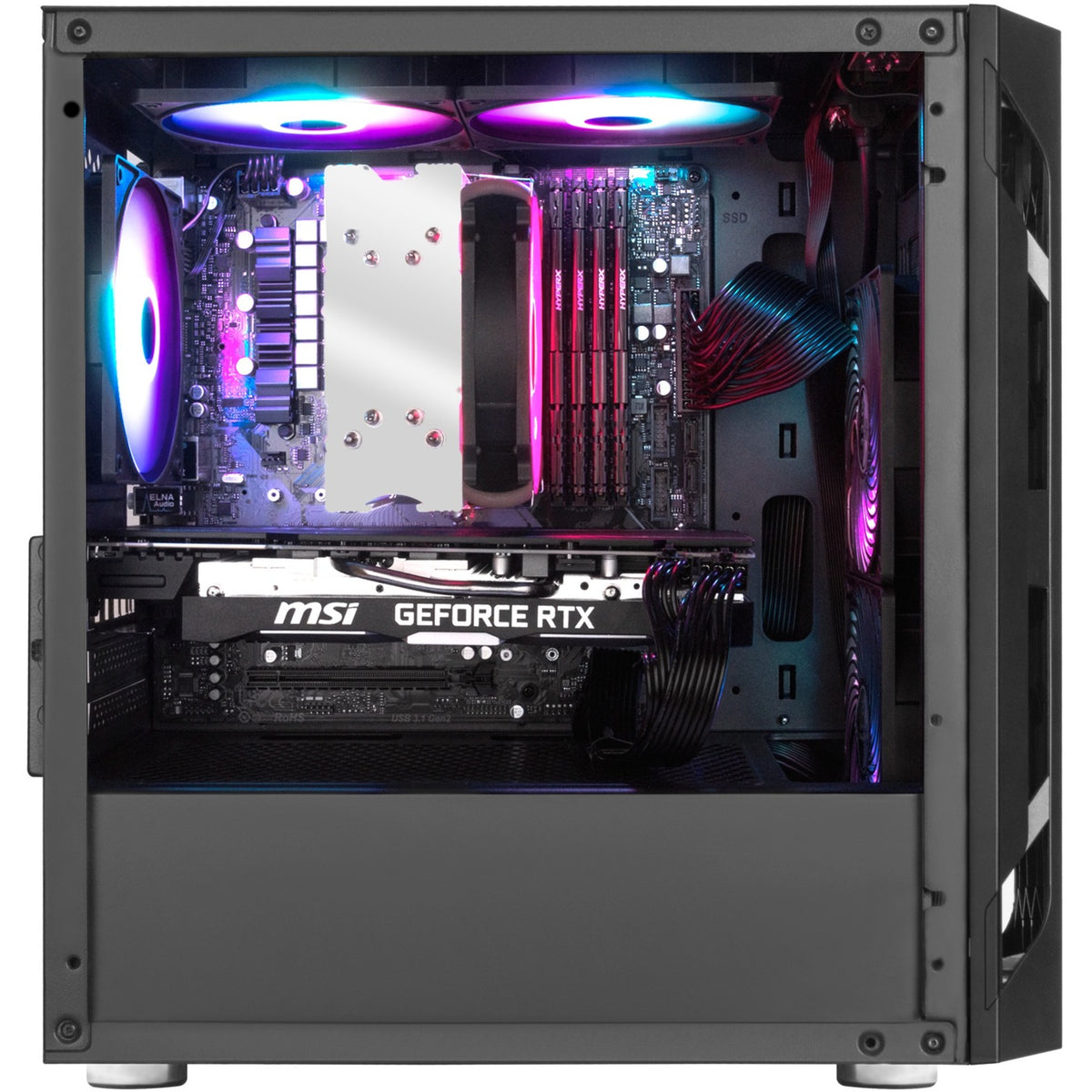 Silverstone sst-fah1mb-pro midi tårnhus (sort | 3x USB-A | RGB | hærdet glas)