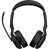 Jabra evolve2 55, inkl. opladerstand on-ear headset (sort, stereo, uc, usb-a, link380a)