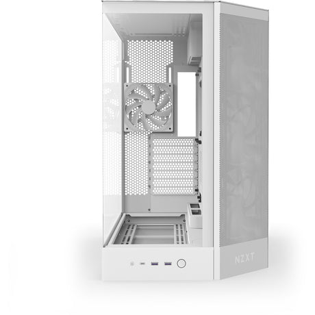 Nzxt h9 flow midi tårnhus (hvid (mat) | 2x USB-A | 1x USB-C | hærdet glas)
