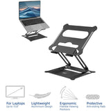 Act connectivity laptop stativ, aluminium, foldbar, trinløst højdejusterbar (sort)