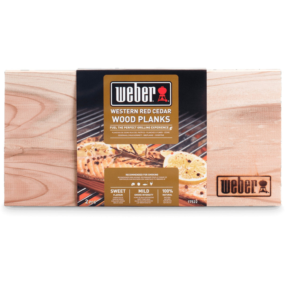 Weber western red cedar træplanker - lille aroma træ (2 stk, 15 x 30 cm)