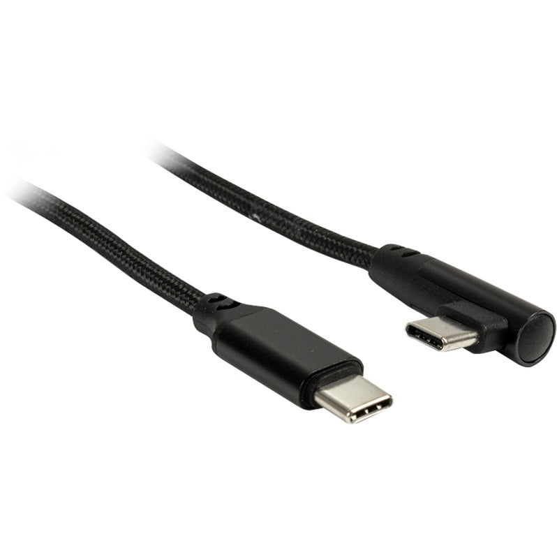 Inter-tech USB-C til USB-C kabel 90° (sort, 1 meter)