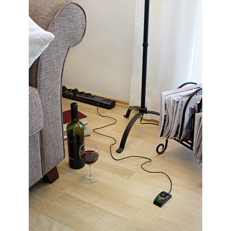 Brennerstuhl Primera-Tec Comfort Switch Plus 19.500A strømskinne med overspændingsbeskyttelse 7-vejs sort 2m H05VV-F 3G1.5 2 permanente, 5 omskiftelige