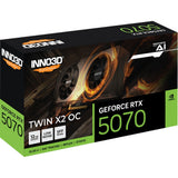 Inno3d geforce rtx 5070 twin x2 oc grafikkort (sort, dlss 4, 3x skærmport, 1x hdmi 2.1)