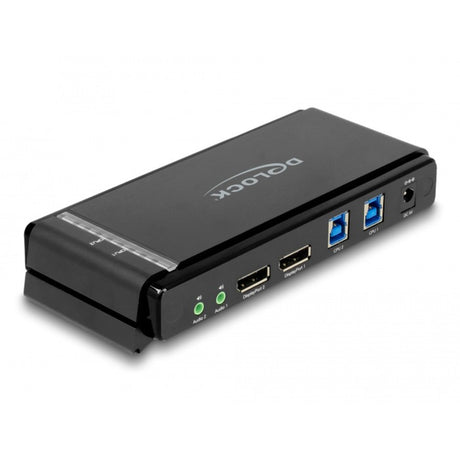 Delock displayport 1,4 kvm switch, 8k 60hz, USB 3.2 gen 1, audio kvm switch (grå sort)