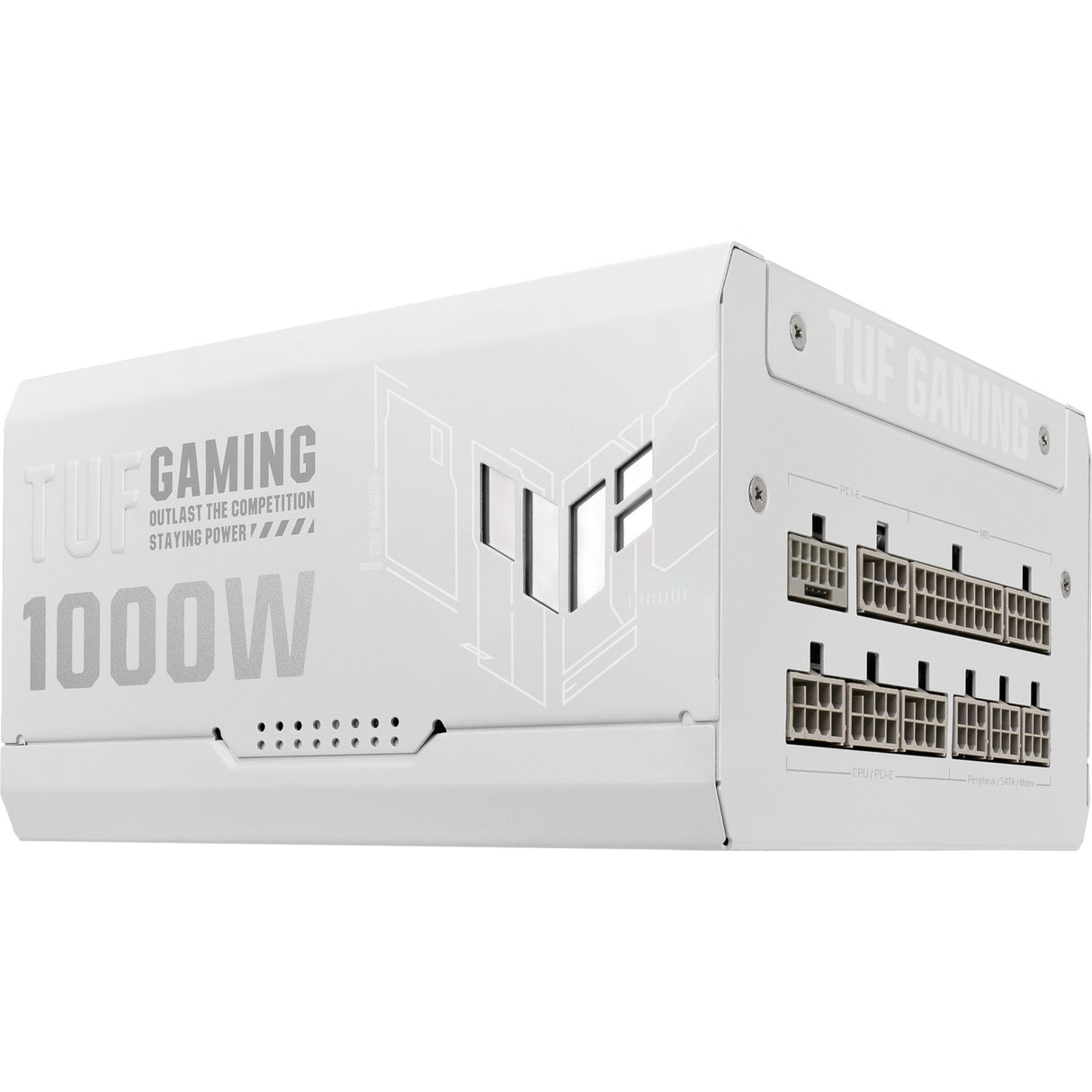 Asus tuf gaming gold white edition modulær 1000 watt strømforsyning (hvid, 1x 12v-2x6, 4x pcie)