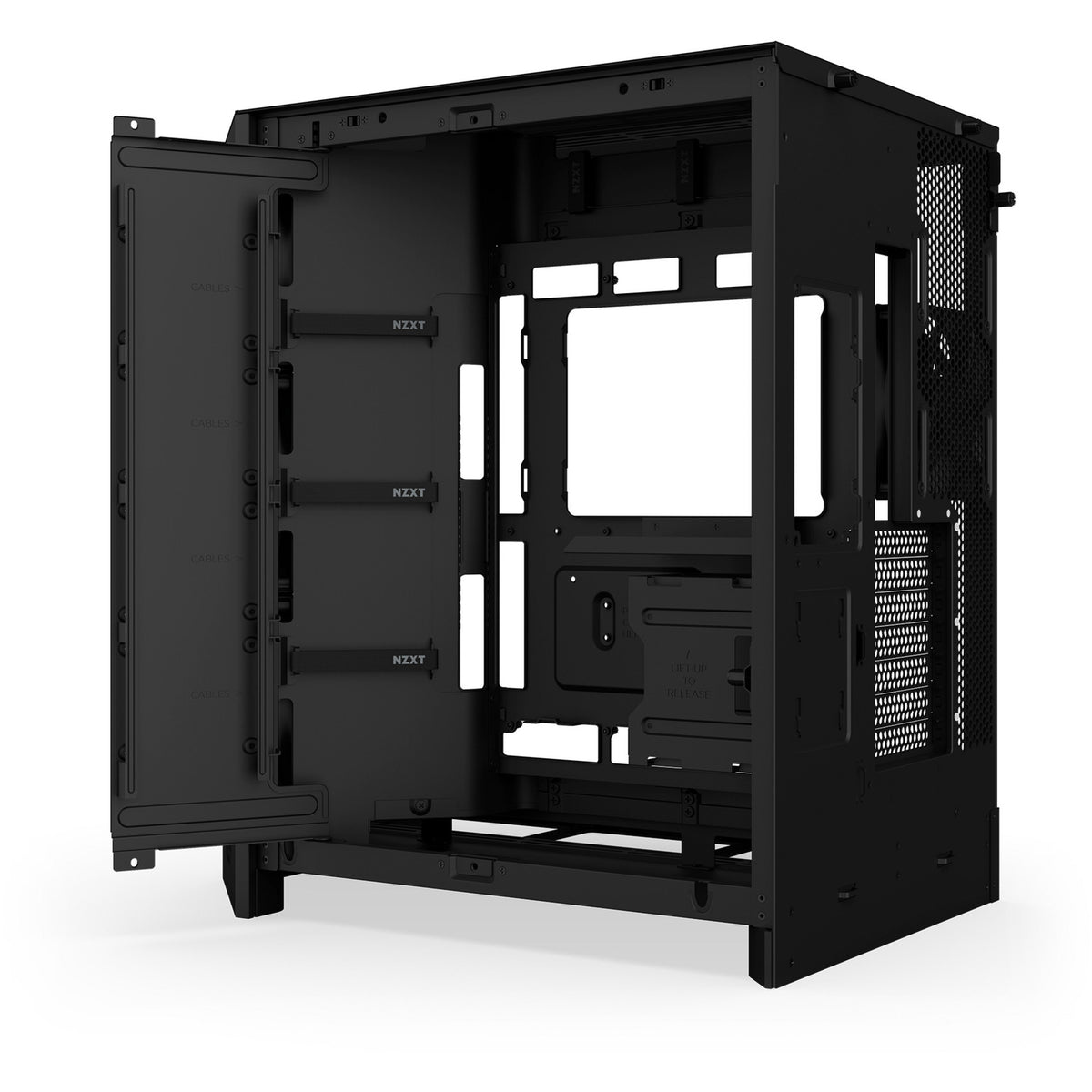 Nzxt h9 flow midi tårnhus (sort (mat) | 2x USB-A | 1x USB-C | hærdet glas)