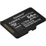 Kingston Canvas Select Plus 64 GB MicroSDXC-hukommelseskort (sort, UHS-I U1, Class 10, V10)