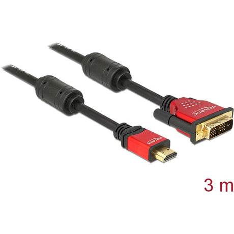 Delock højhastigheds HDMI - HDMI a han > DVI hanadapter (sort, 3 meter)