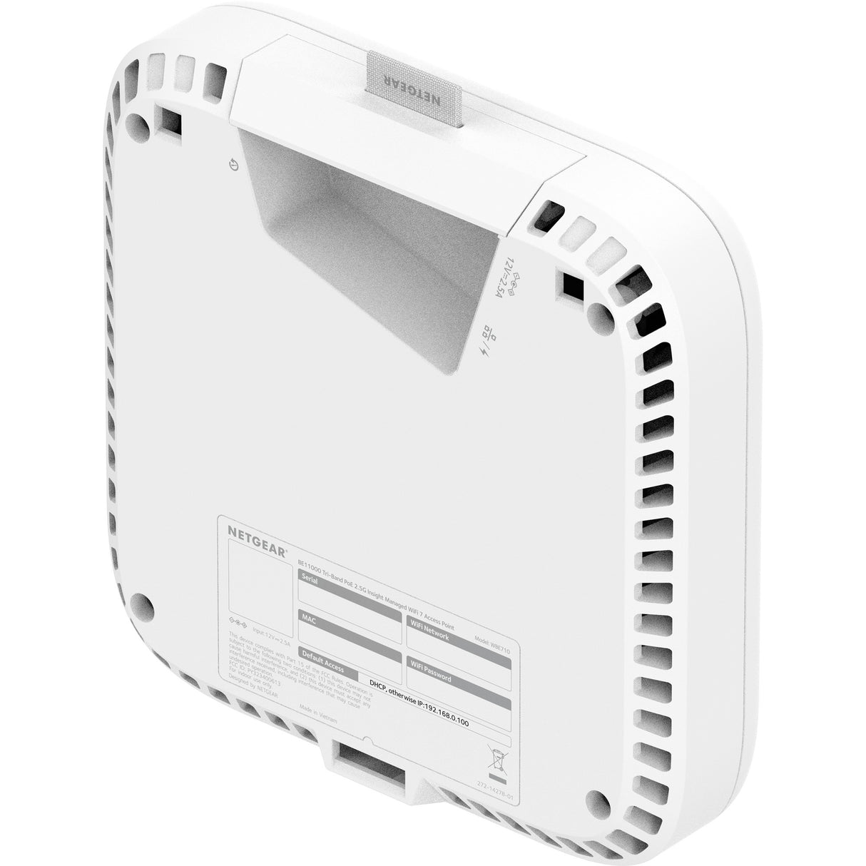 Netgear wbe710 insight håndterbar wifi 7 access point mesh access point (wit)