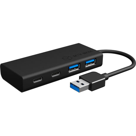 Icy box ib-hub1426-u3 USB-hub (sort, 2x USB-A 3.2 (5 Gbit s), 2x USB-C 3.2 (5 Gbit s))