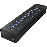 Icy box ib-ac6113 USB-hub (sort, 13x USB 3.0, 1x USB-opladningsport)