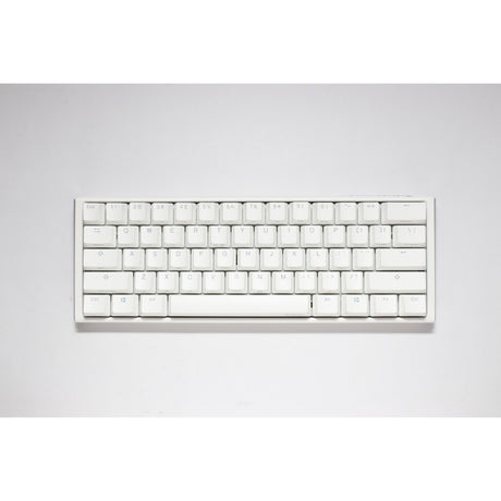 Ducky one 3 klassisk ren hvid mini rgb mekanisk tastatur (hvid, us-layout (qwerty), cherry mx red, 60%, rgb led, double-shot pbt, hot-swappable, quack mekanik)
