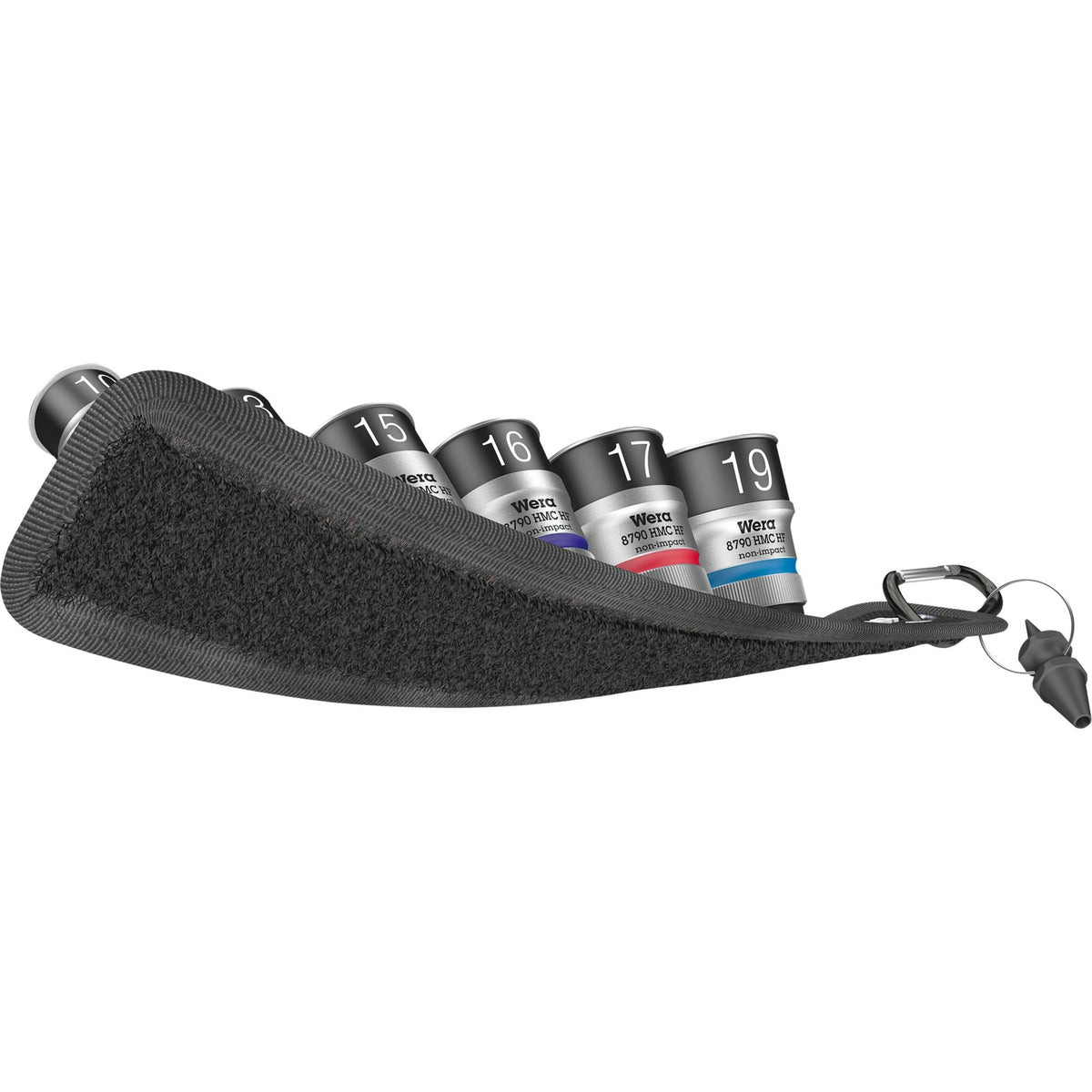 Wera belt c 1 zyklop topnøglesæt, 1 2 topnøgle (sort, 7-delt, med holdefunktion)