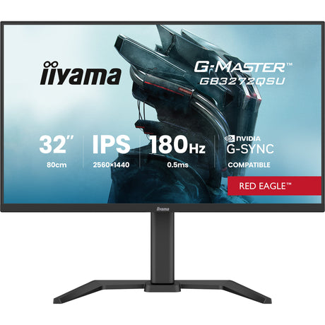 Iiyama G-Master Red Eagle GB3272QSU-B1 31.5 gaming-skærm (sort (mat), 180 Hz, HDMI, DisplayPort, USB, lyd)