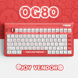 Iqunix og80 joy forhandler trådløst mekanisk tastatur (rød, us-layout (qwerty), iqunix moonstone, 80% (tkl), rgb-lysdioder, hot-swappable, pbt, 2.4ghz | bluetooth 5.1 | usb-c)