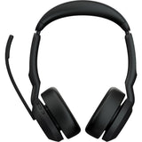 Jabra evolve2 55 - link390c ms stereo med opladningsholder on-ear headset (sort, stereo, microsoft teams, usb-c, link380c)