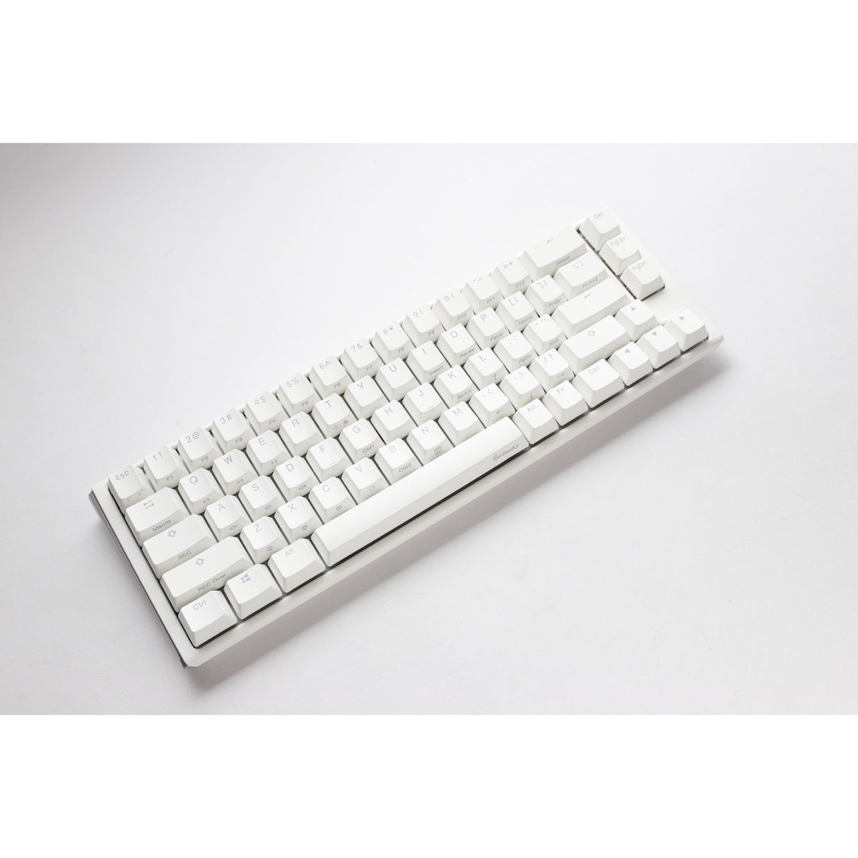Ducky one 3 klassisk rent hvidt SF RGB mekanisk tastatur (hvidt, amerikansk layout (Qwerty), cherry MX brown, 65%, RGB LED'er, double-shot PBT, hot-swappable, Quack mekanik)