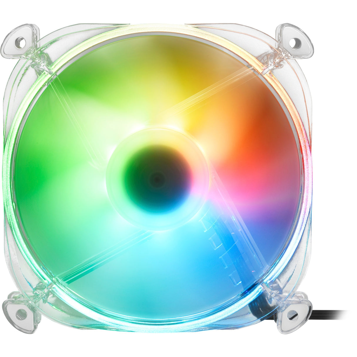 Sharkoon shark disc pwm rgb case ventilator (gennemsigtig, 120 x 120 x 25 mm)