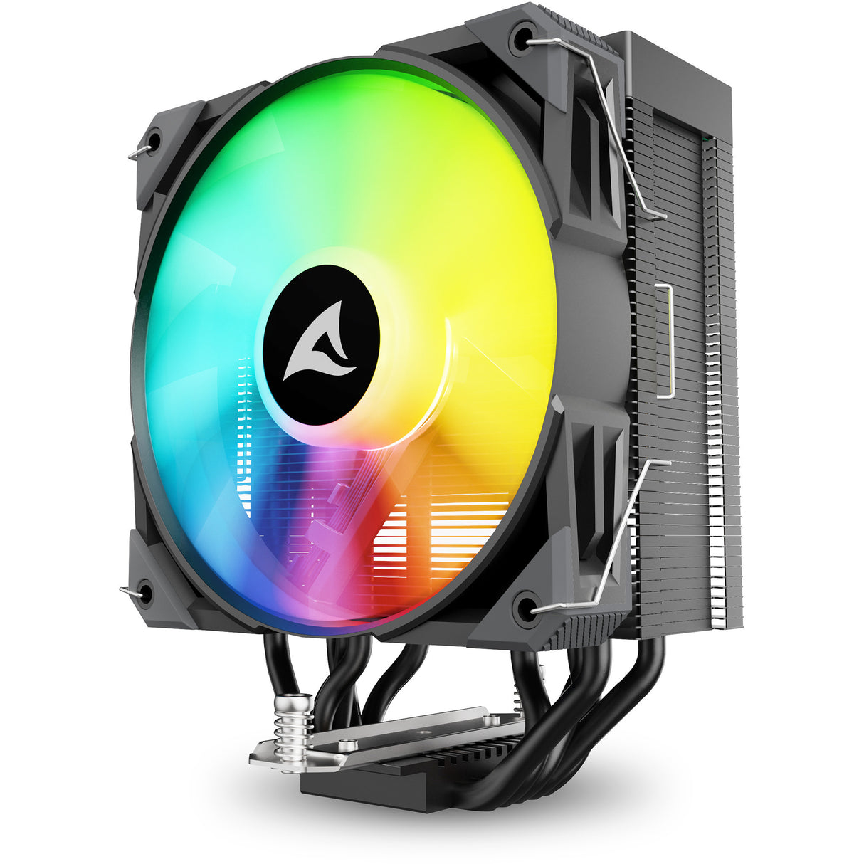 Sharkoon a50 rgb cpu køler (sort, 4-benet pwm blæserstik)