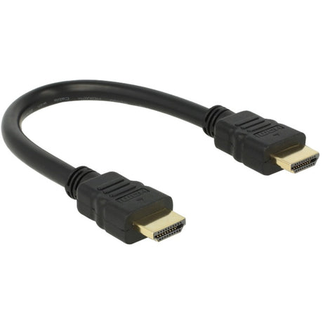 Delock højhastigheds HDMI med Ethernet - HDMI en han > HDMI et hankabel (sort, 0,25 meter, 4k)