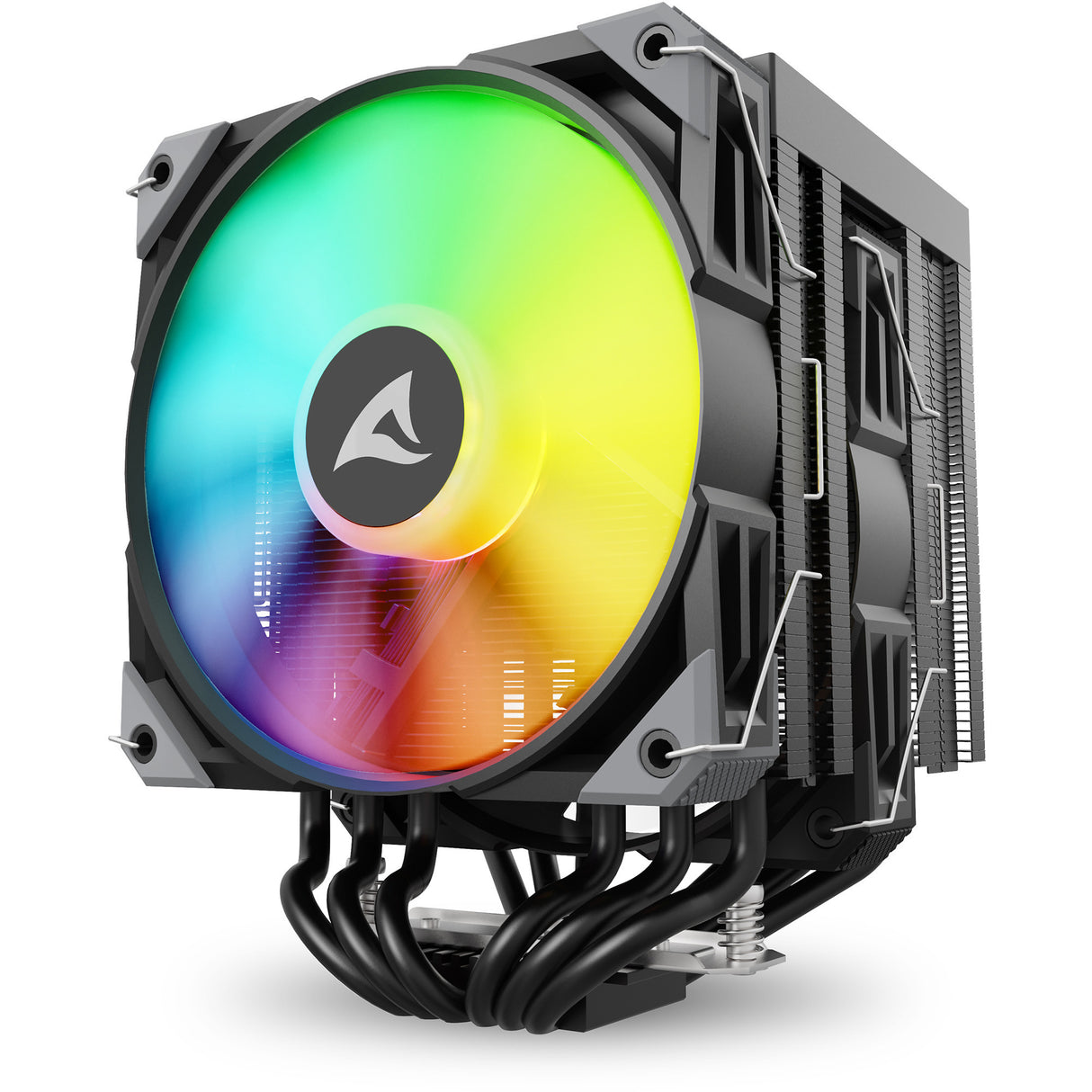 Sharkoon a60 rgb cpu køler (sort, 4-benet pwm blæserstik)