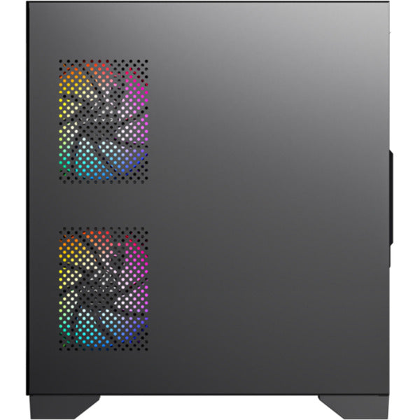 Xyz pc gear titanium view lite midi tårnhus (sort | 2x USB-A | hærdet glas)