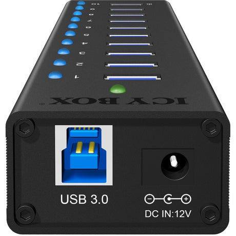 Icy box ib-ac6110 USB-hub (sort, 10x USB 3.0-porte)