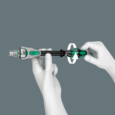 Wera Kraftform Compact Zyklop MS1 Metal Speed Ratchet, 1 4 (sort grøn, 2-delt)