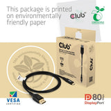 Club 3D USB-C til DisplayPort DP80 tovejsadapter (sort, 1 meter, VESA-certificeret)