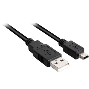 Sharkoon USB-A 2.0 > mini USB-B-kabel (sort, 0,5 meter, dobbelt afskærmning)