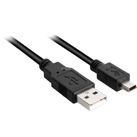 Sharkoon USB-A 2.0 > mini USB-B-kabel (sort, 0,5 meter, dobbelt afskærmning)