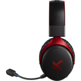 Mchose v9 pro trådløst over-ear gaming headset (sort rød, pc laptop playstation switch smartphone, 2,4 g bluetooth kabelført type-c)