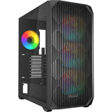 Sharkoon ak3 rgb midi tårnhus (sort | 2x usb-a | 1x usb-c | rgb | hærdet glas)