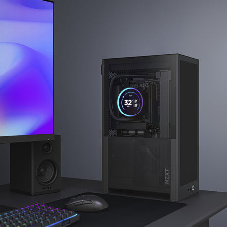 Nzxt h2 flow mini tårnhus (sort | 2x USB-A | 1x USB-C | hærdet glas)