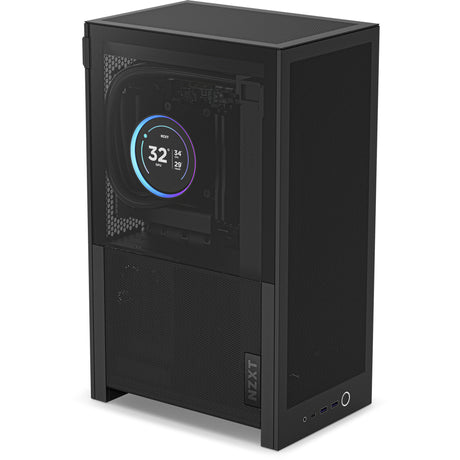 Nzxt h2 flow mini tårnhus (sort | 2x USB-A | 1x USB-C | hærdet glas)