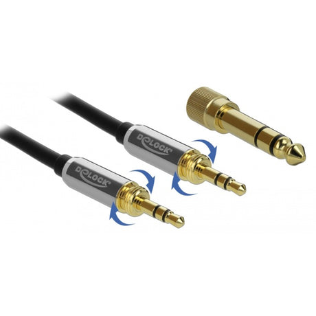 Delock stereokabel 3,5 mm 3 ben stik > 3,5 mm 3 ben stik (sort, 5 meter)