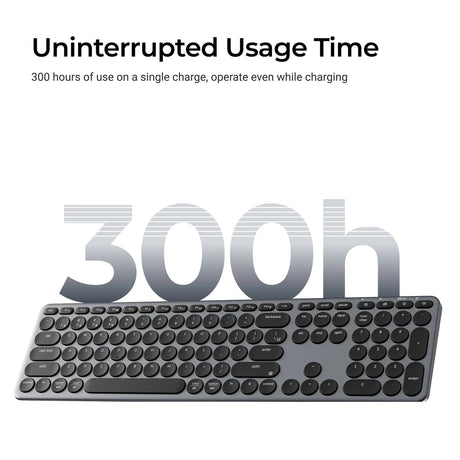 Keychron b5 pro-k8 toetsenbord (wit, us lay-out (qwerty), scissor switches, 100%, abs keycaps, 2.4 ghz bluetooth usb)